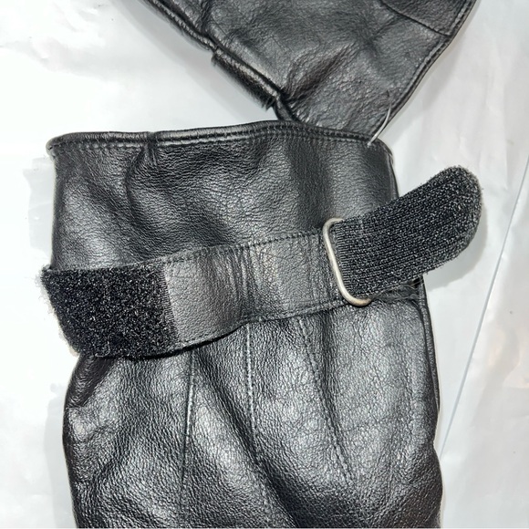 CAMEL BLACK Heavy LEATHER GLOVES Thinsulate XL Insulated wrist Adjustable Strap - Picture 7 of 11